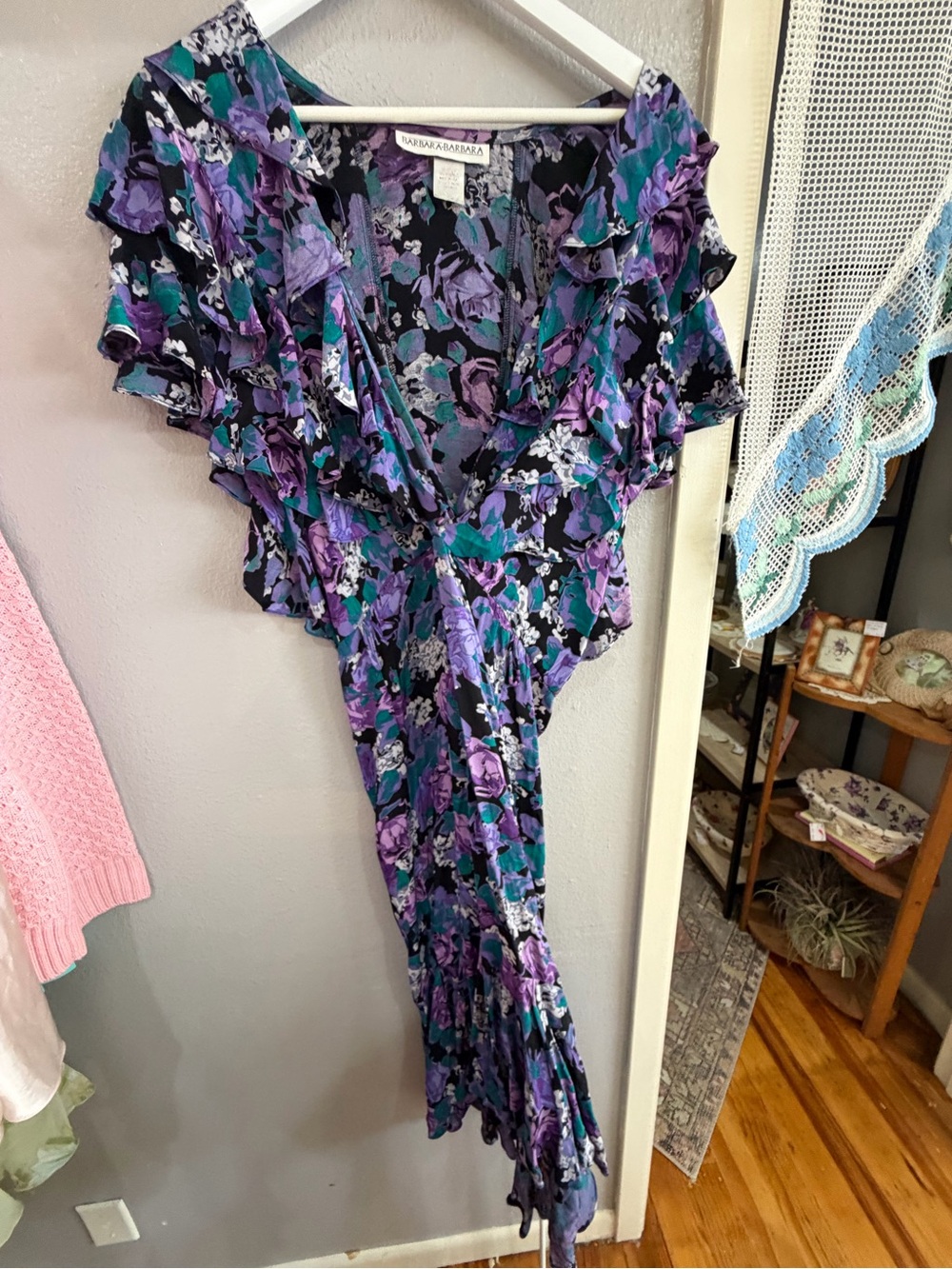 BARBARA  Purple Floral Maxi Dress